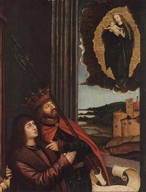 STRIGEL, Bernhard St Ladislas Presents Wladislav II and his Sons to the Virgin (detail)  wr